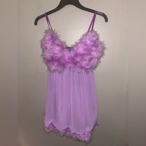 Dolls Kill Trickz n Treatz Feather Lingerie - light purple NWT